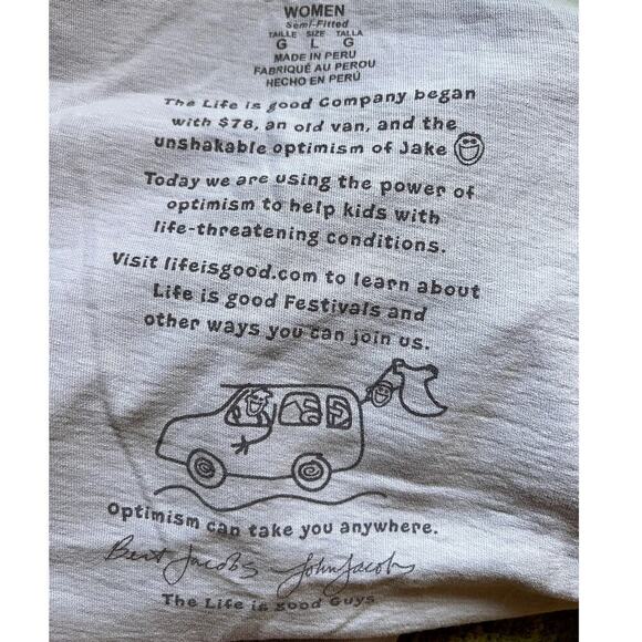 LIFE IS GOOD V-neck lavender tank top, women's size L - Picture 4 of 8